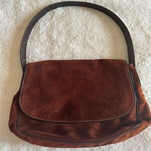 Elegant Brown Suede Shoulder Bag